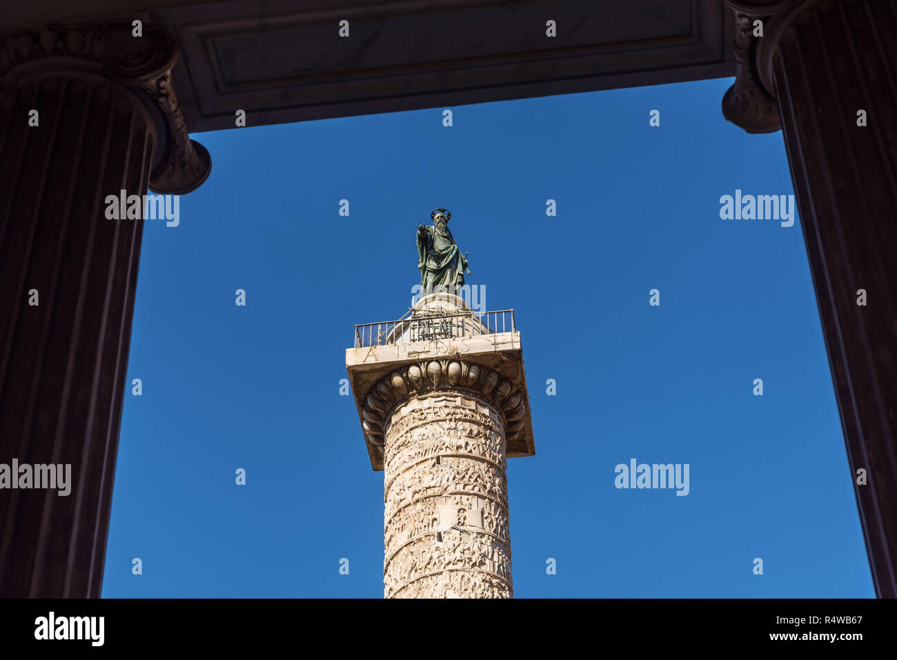 Colonna di Traiano, Roma, Italia Foto Stock