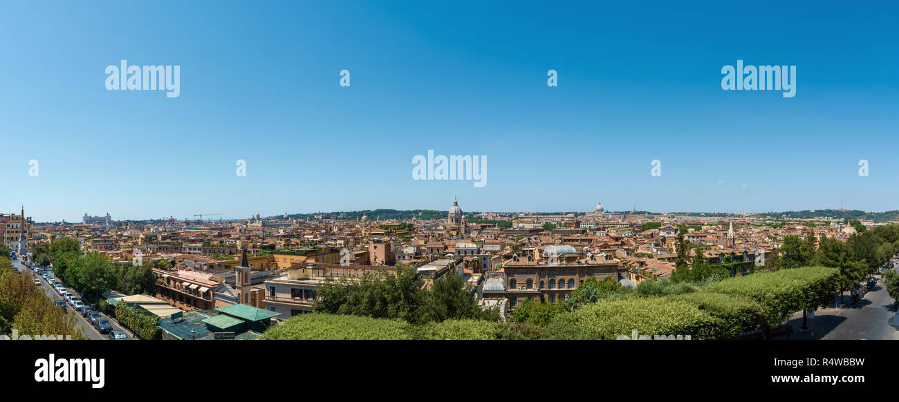 Tetto vista panoramica di Roma, Italia Foto Stock