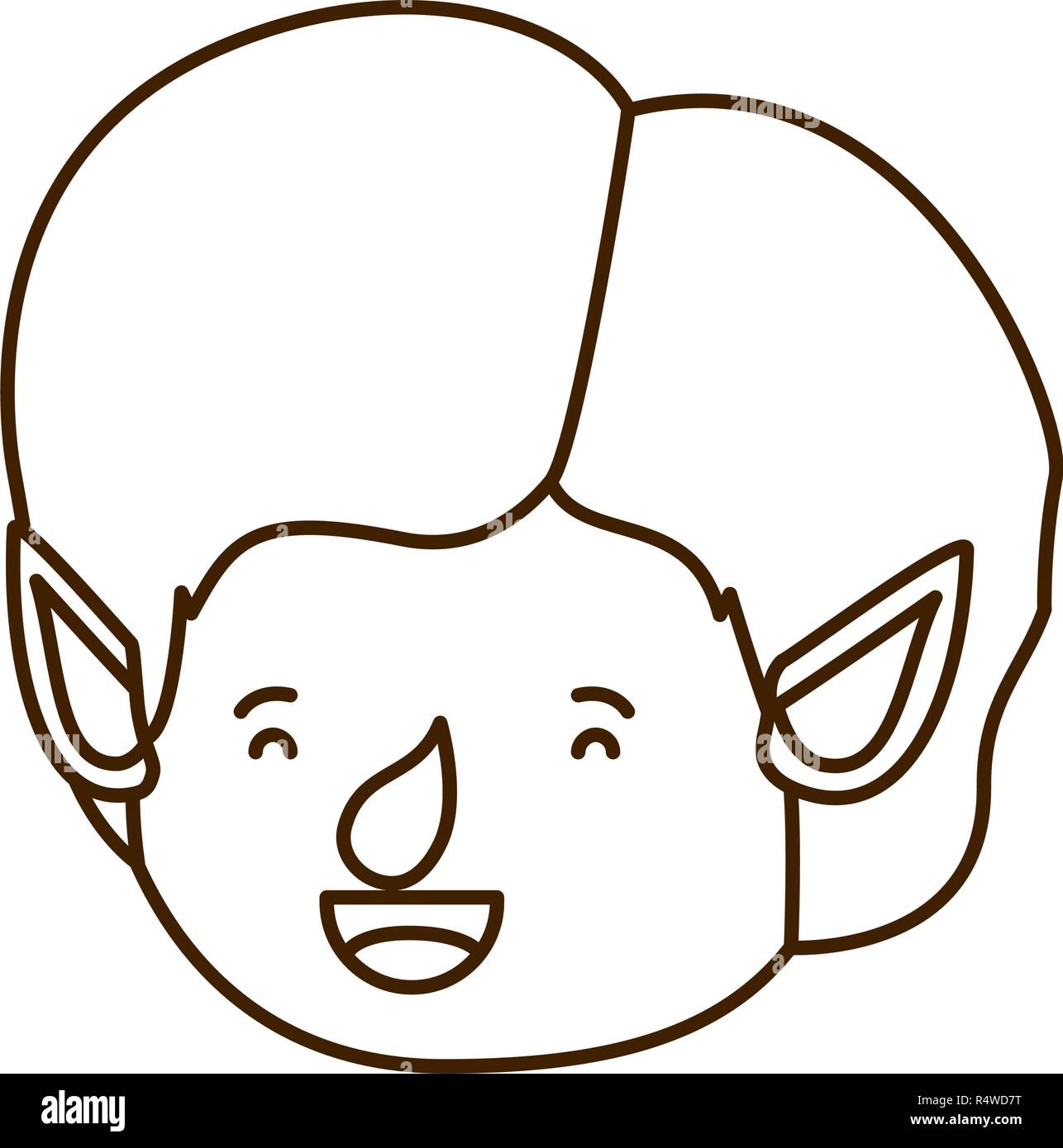 Elf testa carattere avatar Illustrazione Vettoriale