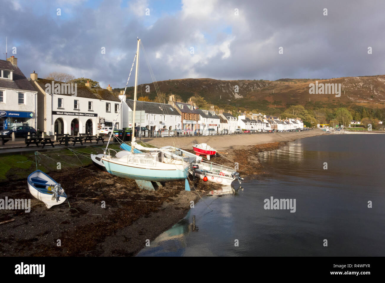 Ullapool Harbour, Highlands scozzesi, Scotland, Regno Unito Foto Stock