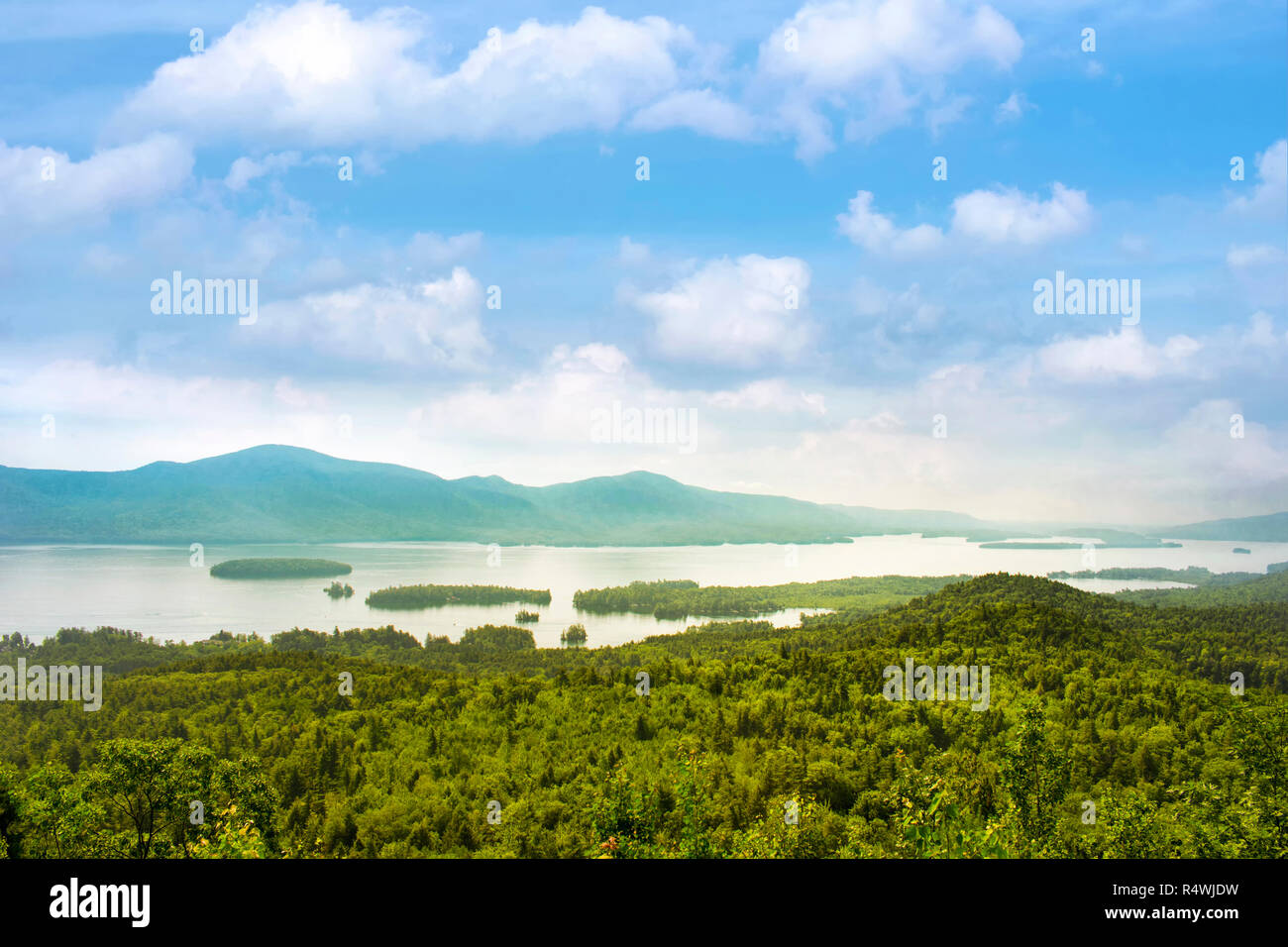 Lake George New York Adirondack Mountain View da Pinnacle Foto Stock