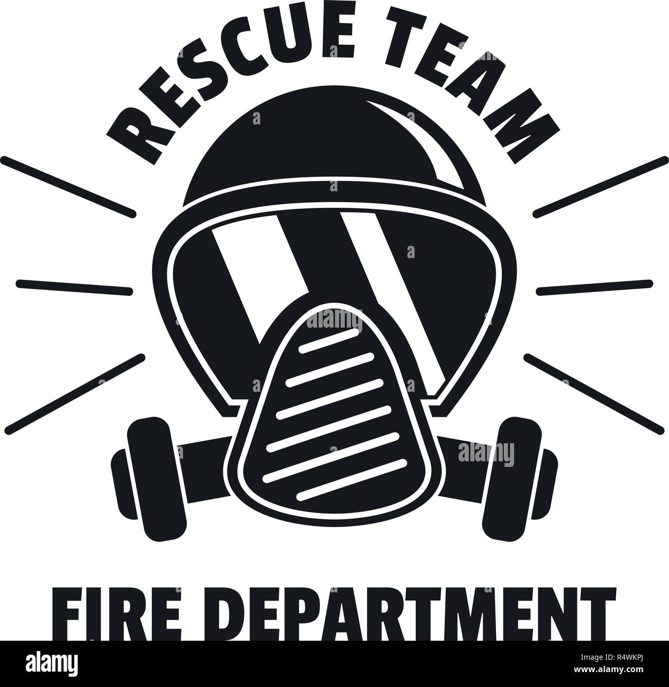 Pompiere logo maschera. Semplice illustrazione del vigile del fuoco maschera logo vettoriali per il web design isolato su sfondo bianco Illustrazione Vettoriale