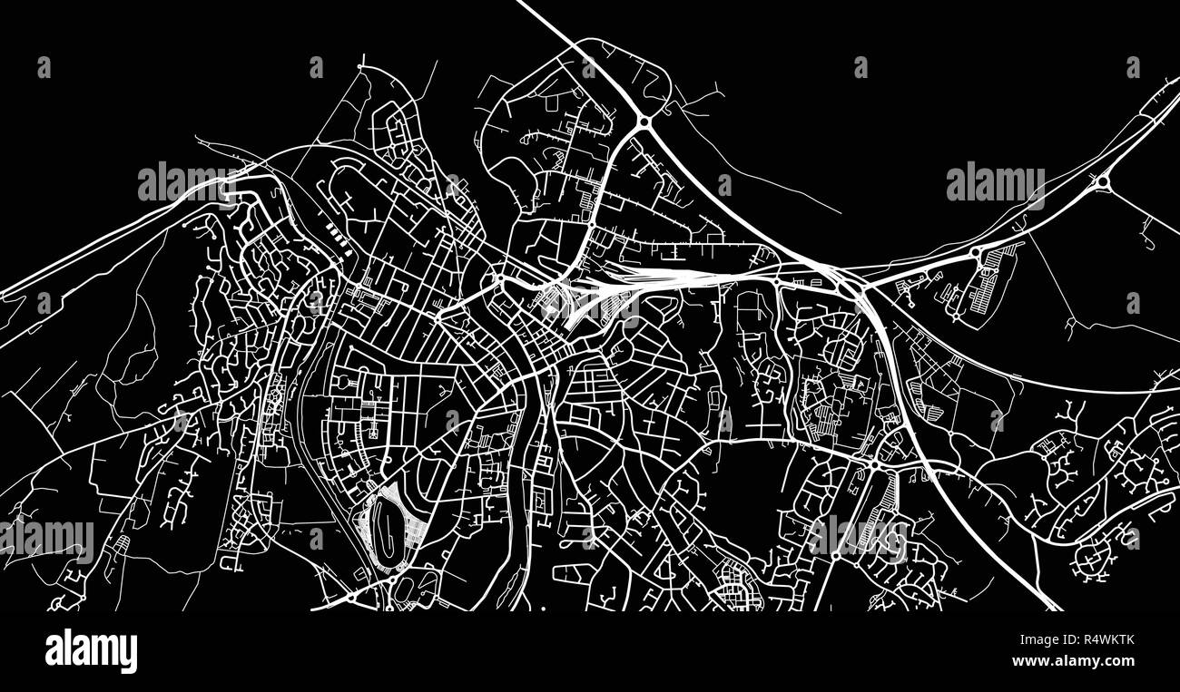 Vettore urbano mappa della città di Inverness, Scotland Illustrazione Vettoriale