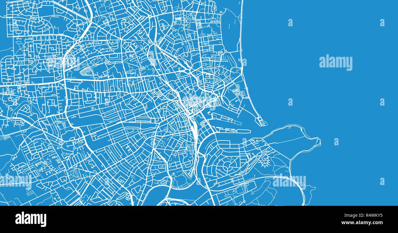 Vettore urbano mappa della città di Aberdeen, Scozia Illustrazione Vettoriale