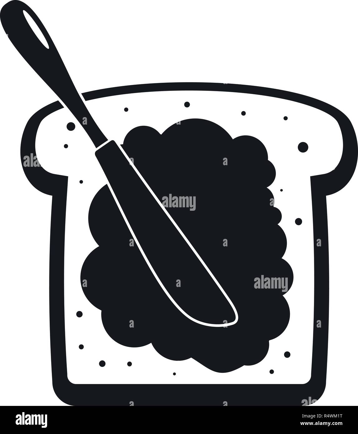 Il burro sul pane icona. Semplice illustrazione del burro sul pane icona vettoriali per il web design isolato su sfondo bianco Illustrazione Vettoriale
