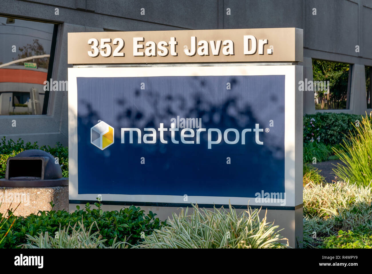 SUNNYVALE, CA/USA - Ottobre 20, 2018: Matterport Silicon Valley segno esterno e logo del marchio. Foto Stock