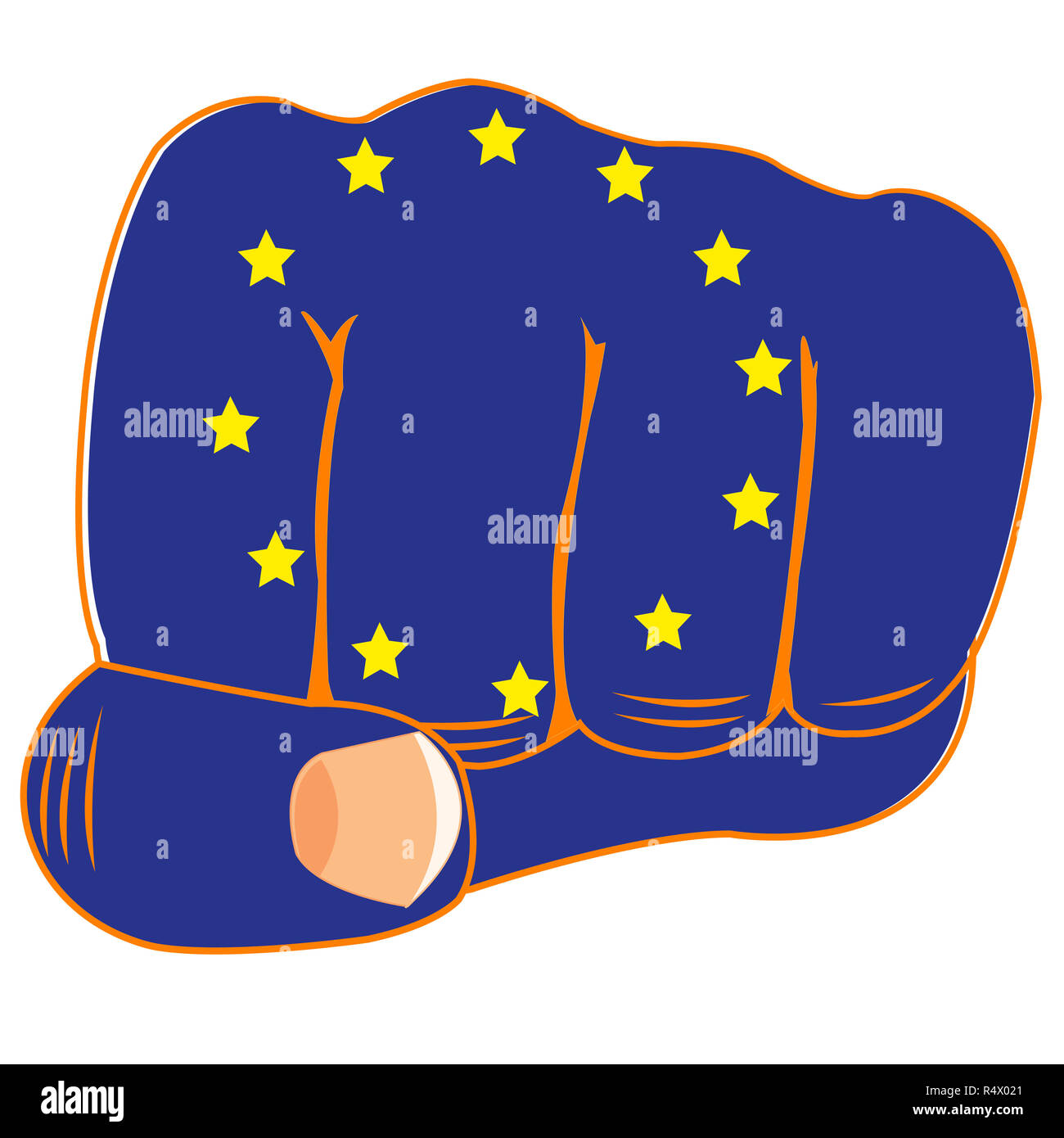 Bandiera dell'Europa il pugno Foto Stock