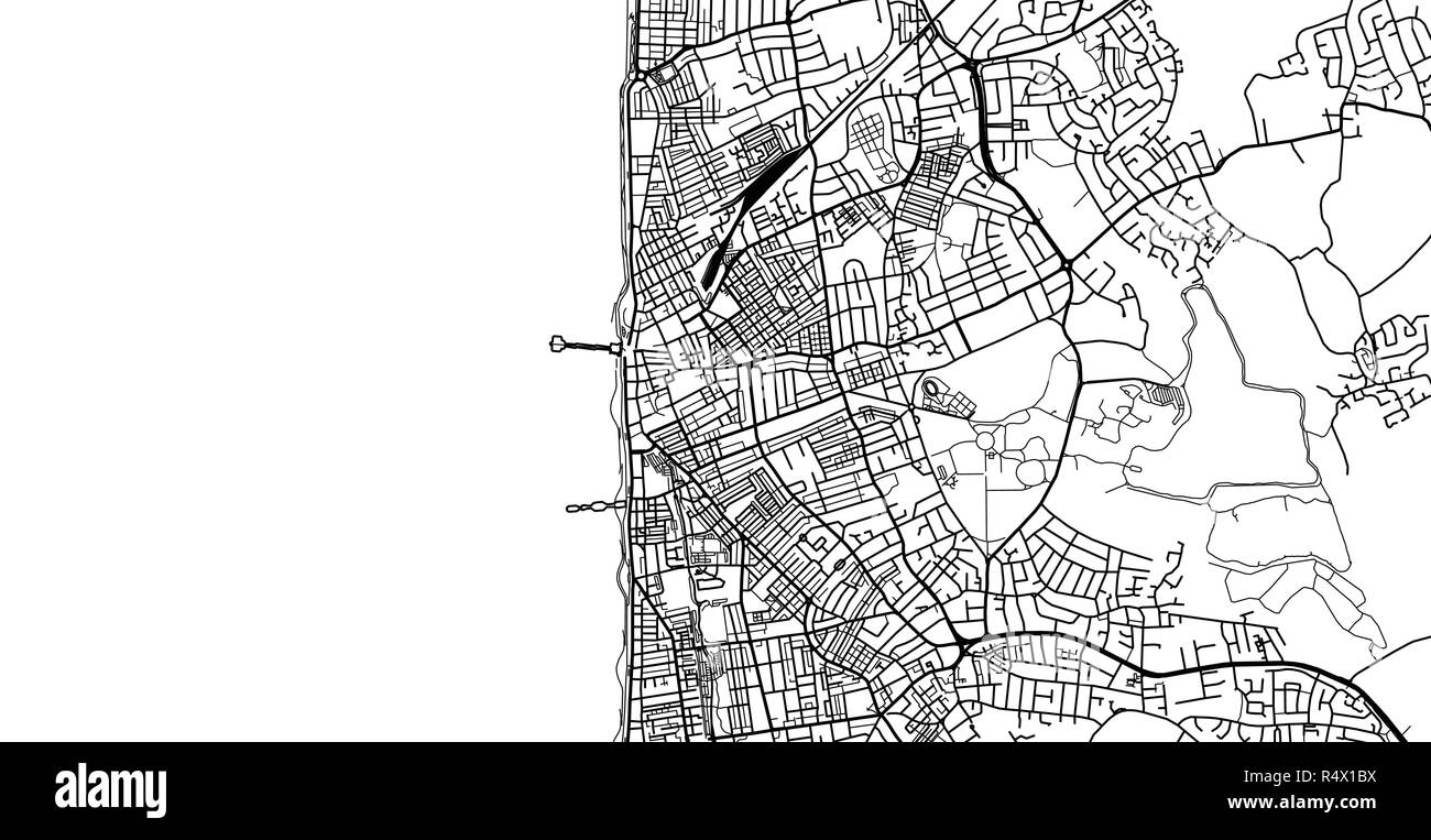 Vettore urbano mappa della città di Blackpool, Inghilterra Illustrazione Vettoriale