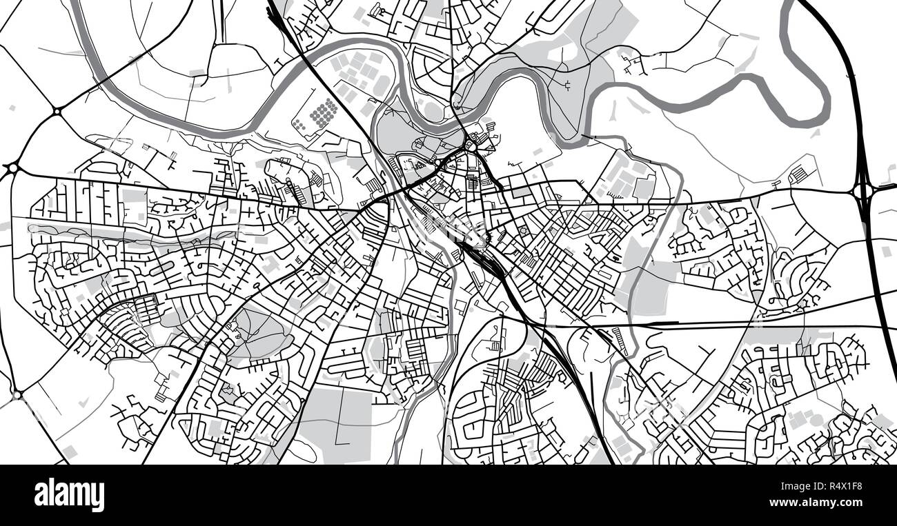 Vettore urbano mappa della città di Carlise, Inghilterra Illustrazione Vettoriale