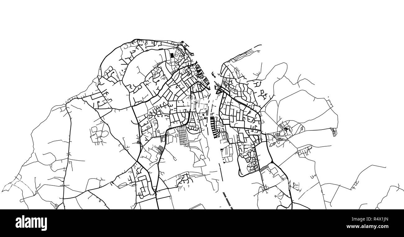 Vettore urbano mappa della città di Cowes, Inghilterra Illustrazione Vettoriale