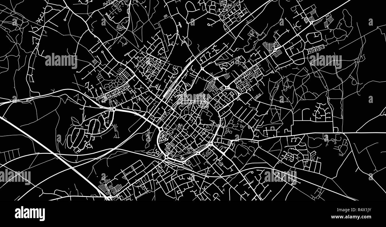 Vettore urbano mappa della città di Canterbury, Inghilterra Illustrazione Vettoriale