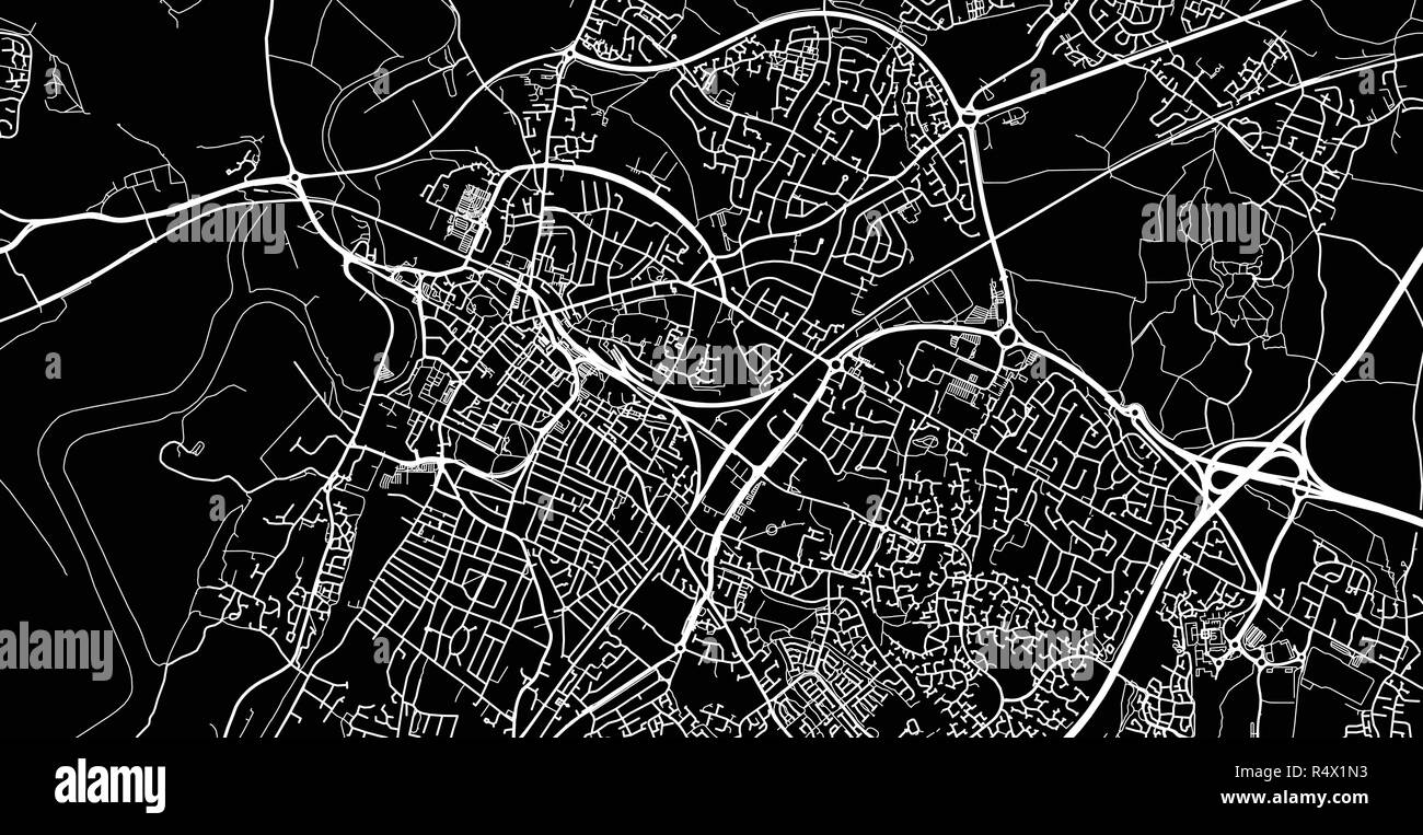 Vettore urbano mappa della città di Gloucester, Inghilterra Illustrazione Vettoriale