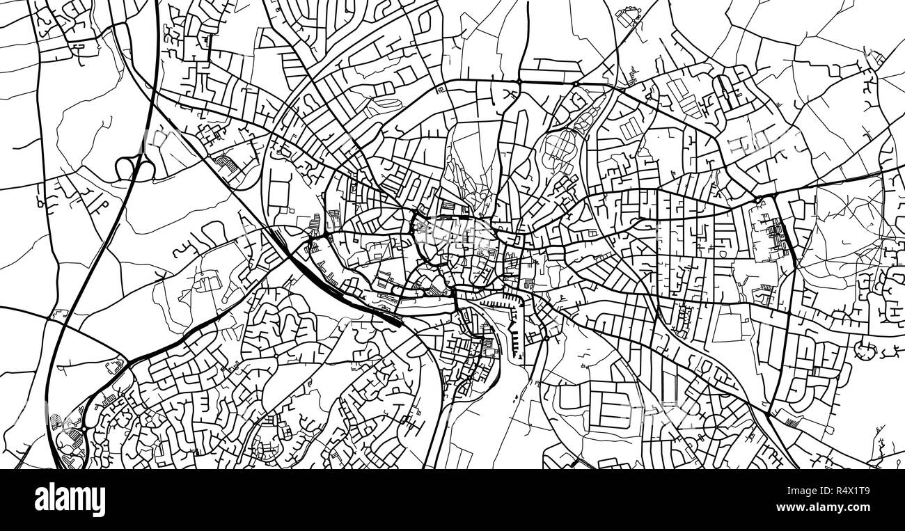Vettore urbano mappa della città di Ipswich, Inghilterra Illustrazione Vettoriale