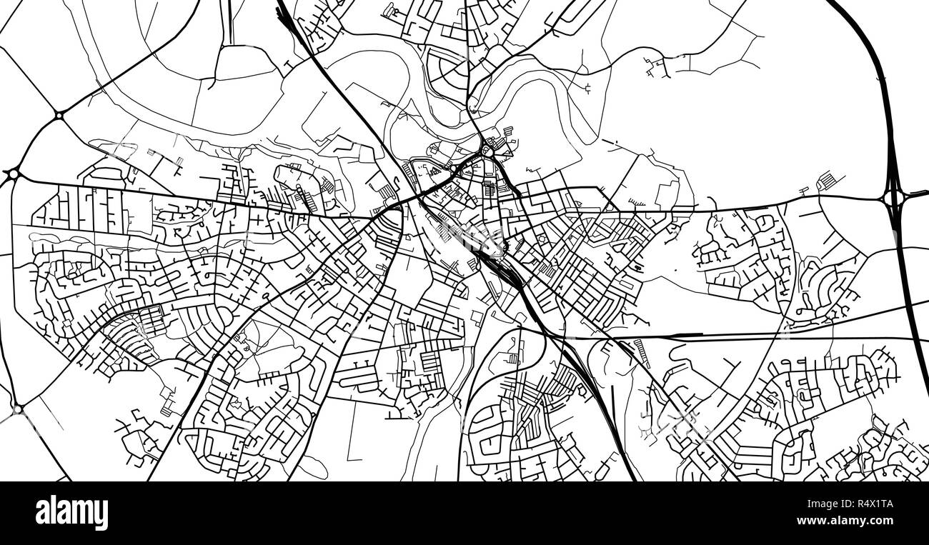 Vettore urbano mappa della città di Carlise, Inghilterra Illustrazione Vettoriale