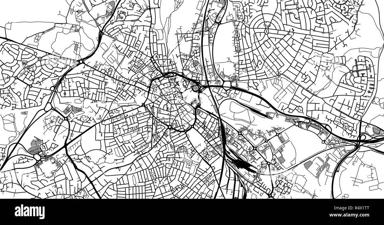 Vettore urbano mappa della città di Derby, Inghilterra Illustrazione Vettoriale