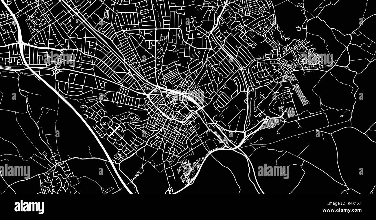 Vettore urbano mappa della città di Luton, Inghilterra Illustrazione Vettoriale