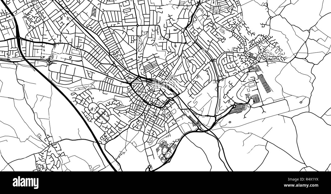 Vettore urbano mappa della città di Luton, Inghilterra Illustrazione Vettoriale