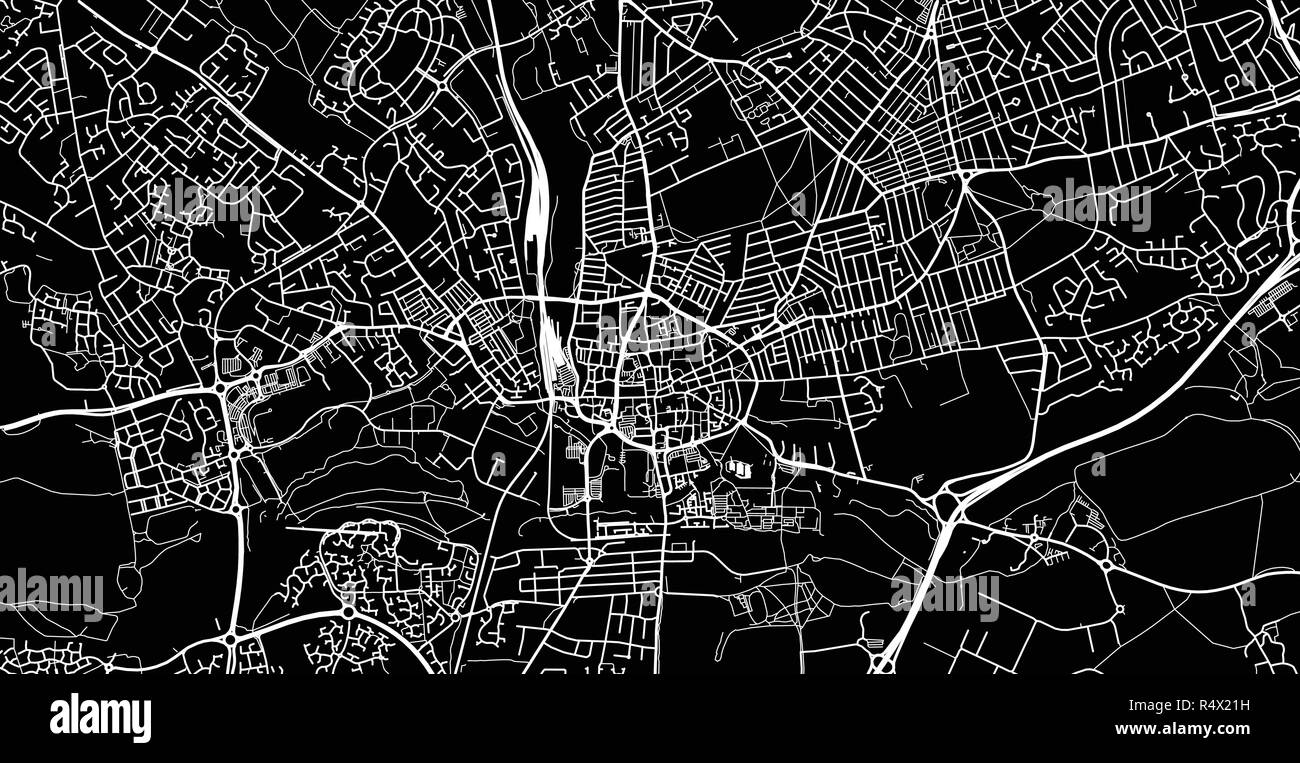 Vettore urbano mappa della città di Northampton, Inghilterra Illustrazione Vettoriale
