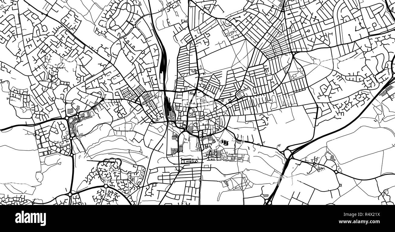 Vettore urbano mappa della città di Northampton, Inghilterra Illustrazione Vettoriale