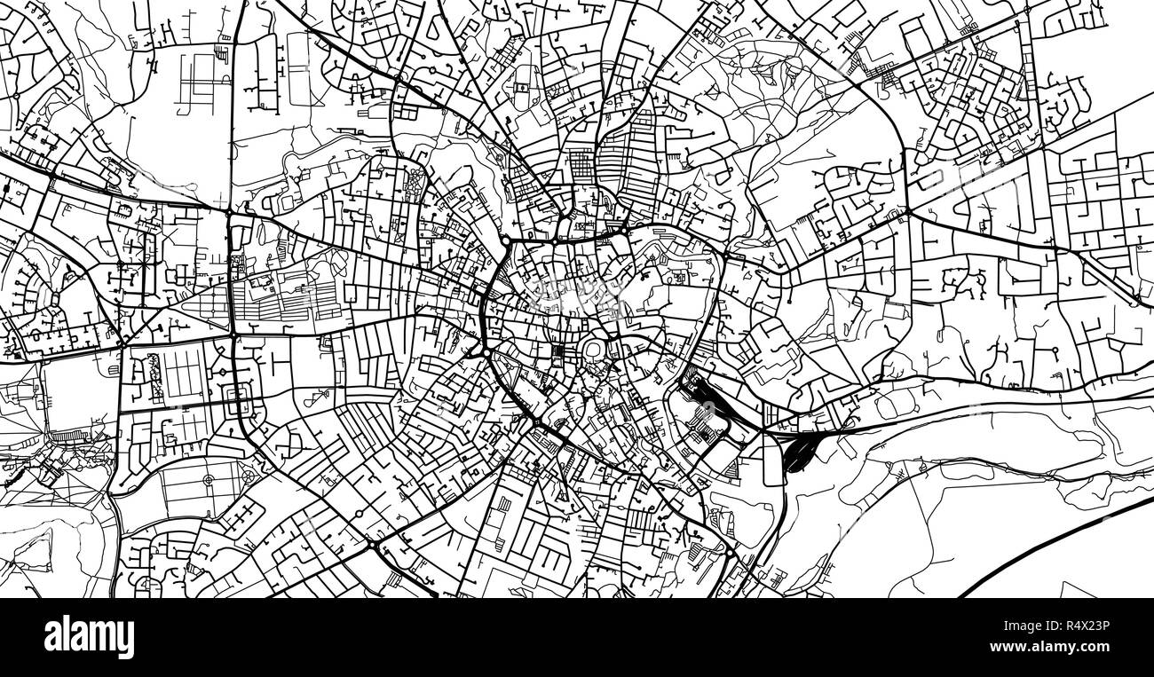 Vettore urbano mappa della città di Norwich Illustrazione Vettoriale