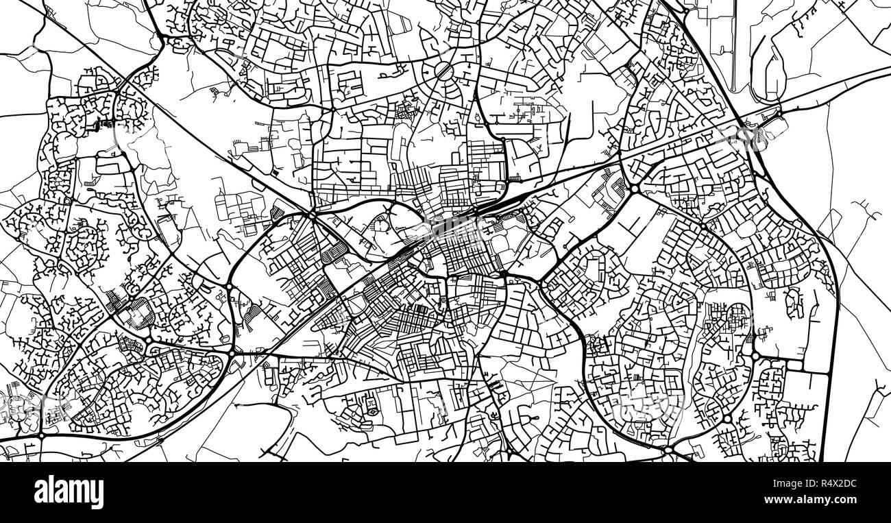 Vettore urbano mappa della città di Swindon, Inghilterra Illustrazione Vettoriale
