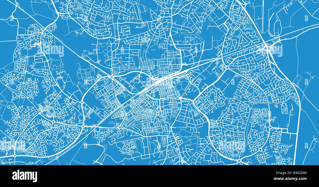 Vettore urbano mappa della città di Swindon, Inghilterra Illustrazione Vettoriale