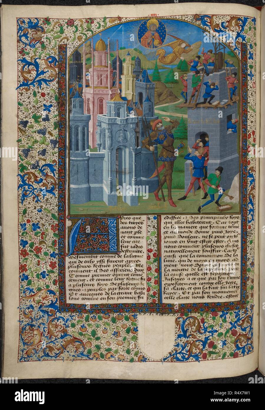 Harley 4376, f. 206v. La Bouquechardiere. N. Francia [Rouen]; circa 1460-1470. Immagine presa da La Bouquechardiere. Originariamente pubblicato/prodotta nel nord della Francia [Rouen]; circa 1460-1470. . Fonte: Harley 4376, f. 206v. Foto Stock