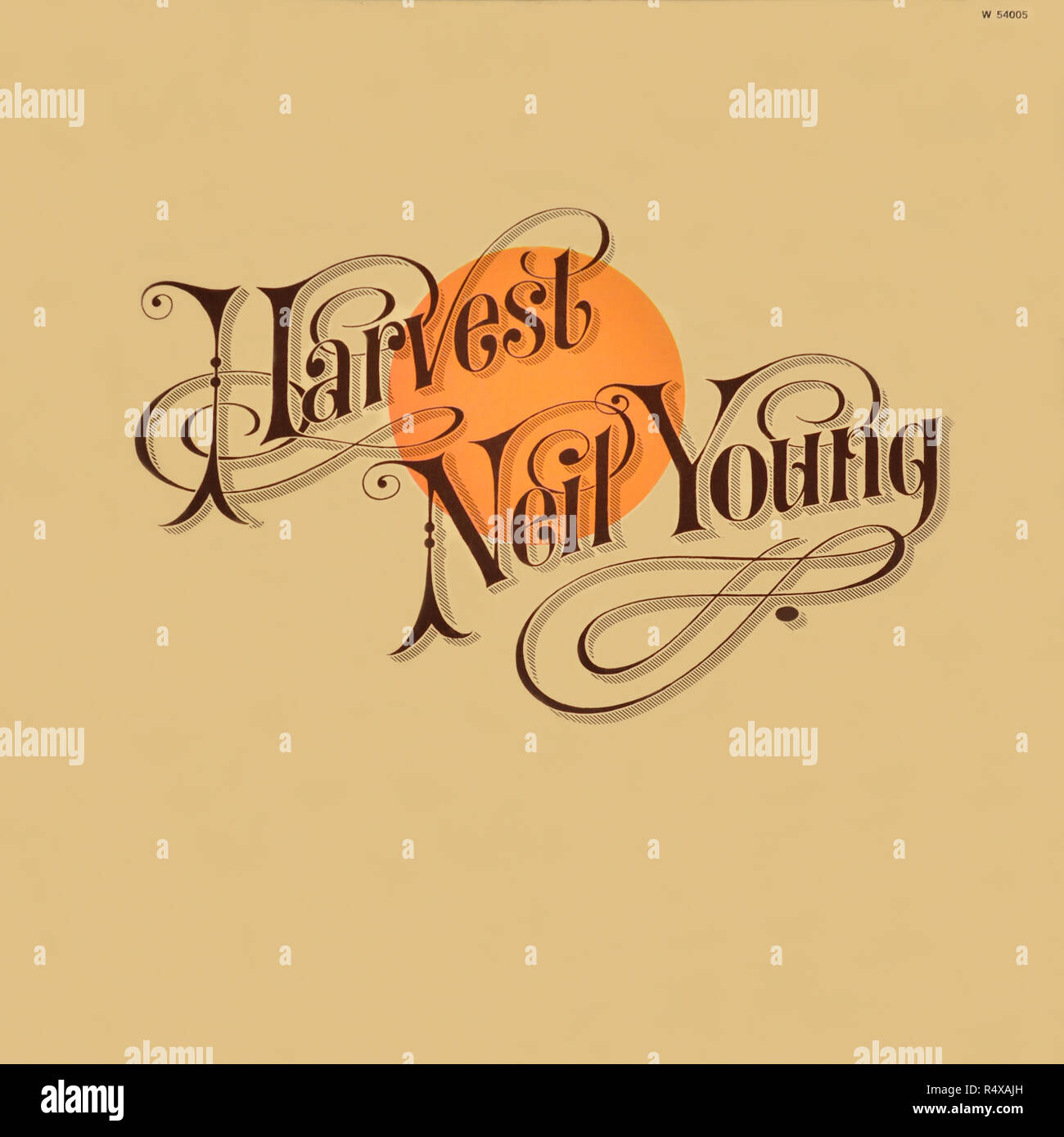 Neil Young - copertina originale dell'album in vinile - Harvest - 1972 Foto Stock