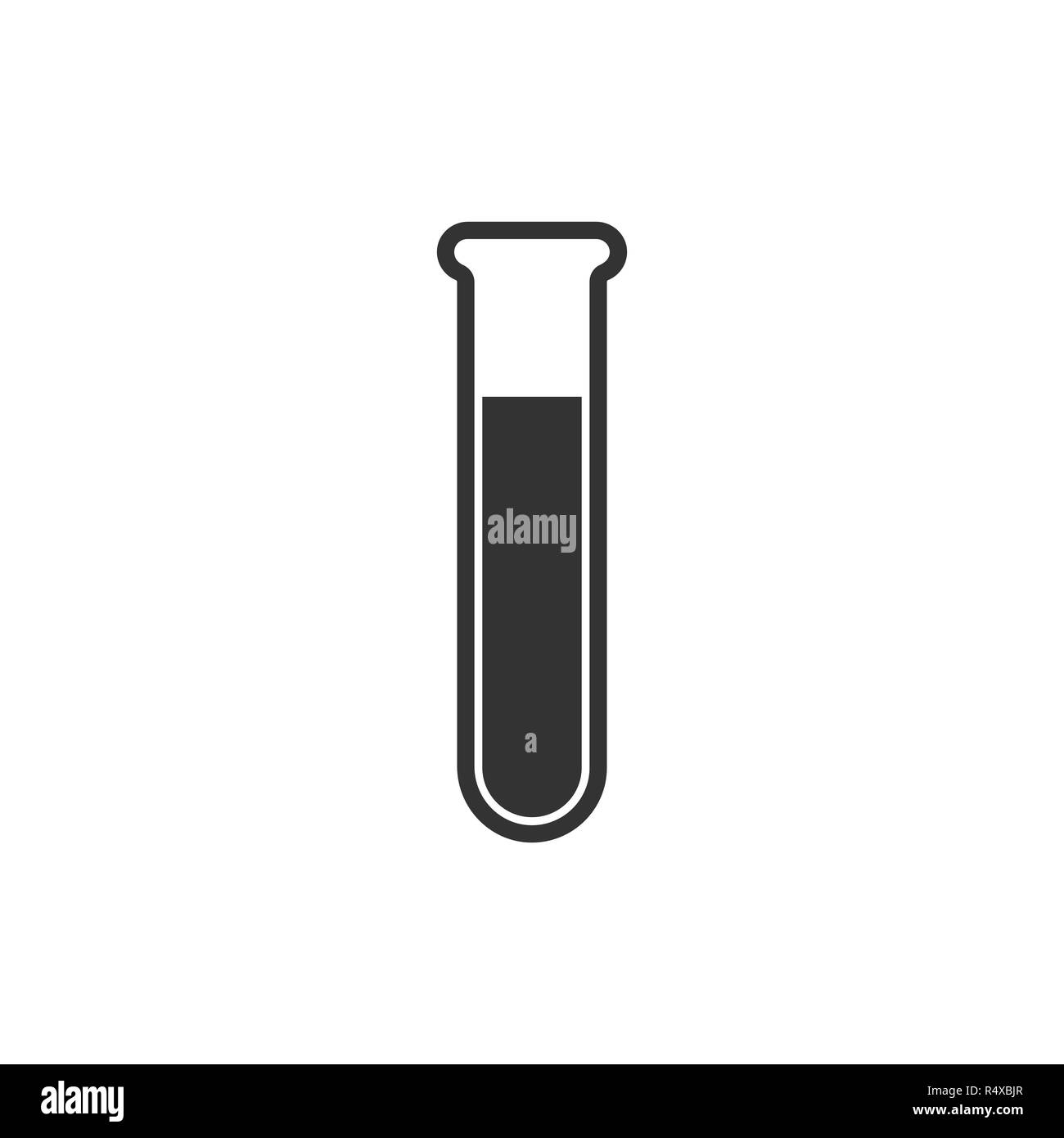 Tubo di prova e la relativa icona. Illustrazione Vettoriale, design piatto. Illustrazione Vettoriale