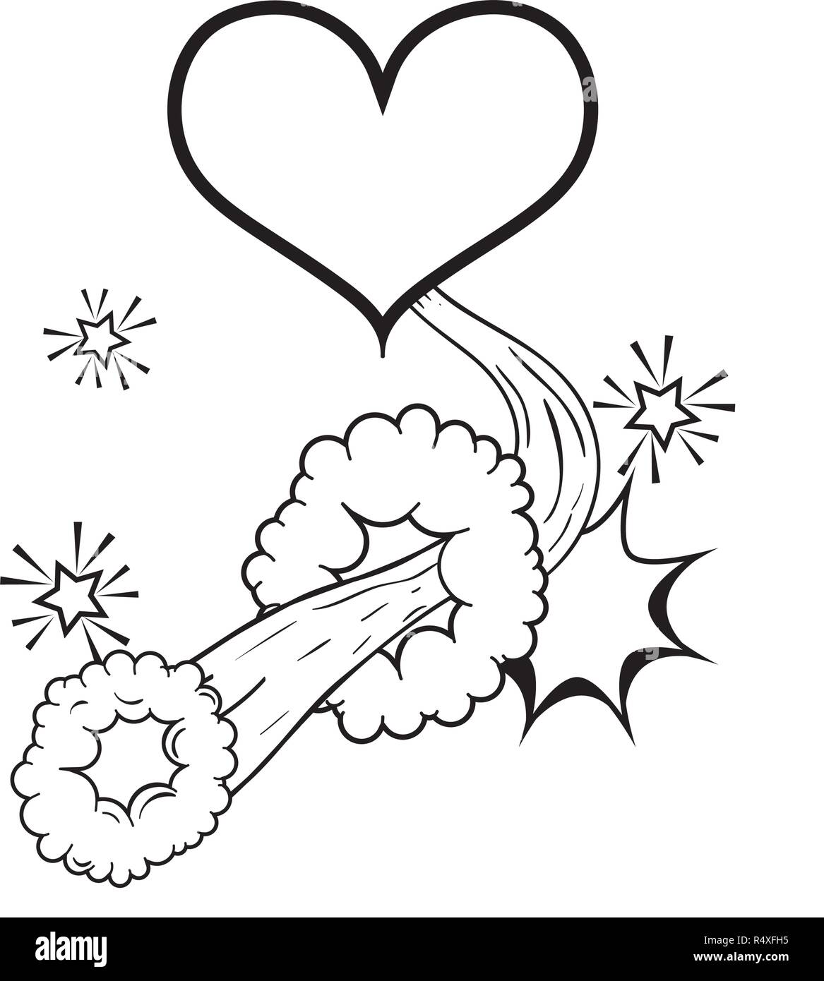 Cuore pop art style illustrazione vettoriale design Illustrazione Vettoriale