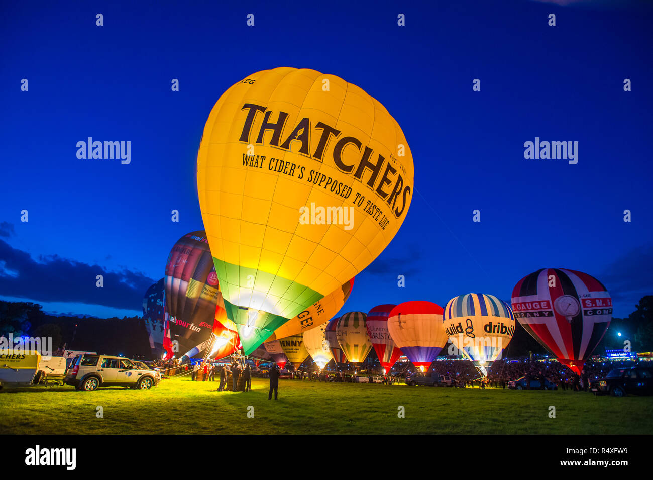 La notte Glow, Bristol Balloon Fiesta, 2017 Foto Stock