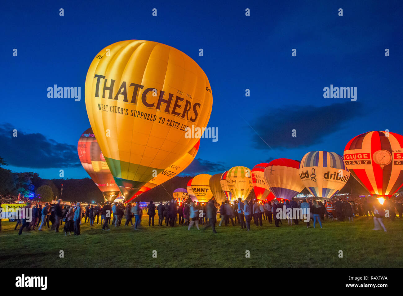 Bristol Balloon Fiesta, la notte Glow, 2017 Foto Stock