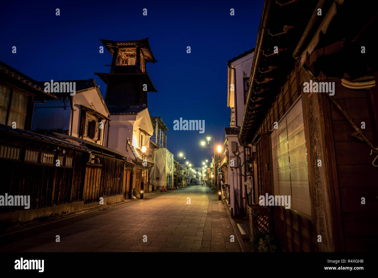 Torre Campanaria nel quartiere Kurazukuri di Kawagoe - Prefettura di Saitama Foto Stock