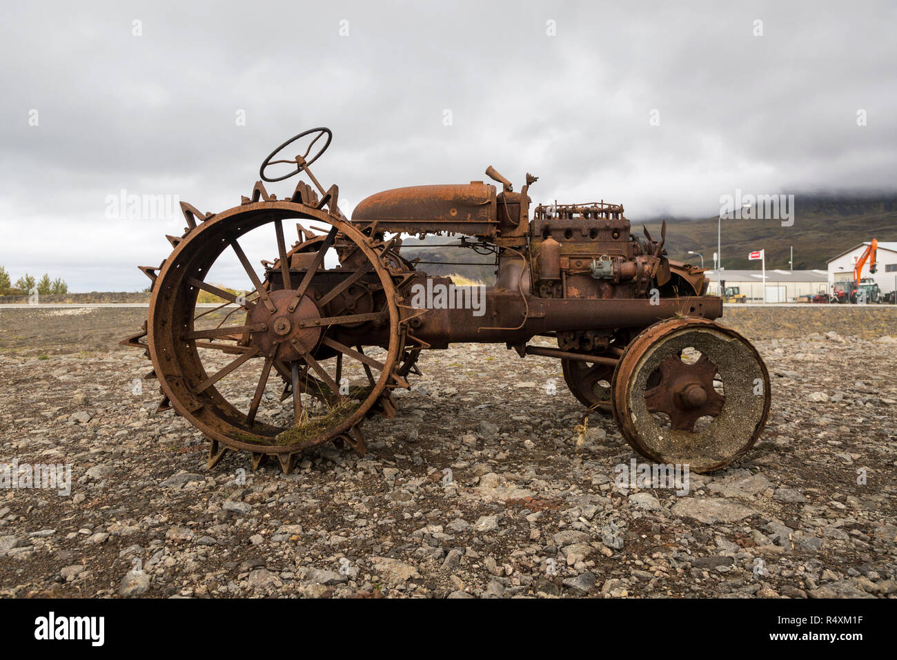 I contenitori di spedizione in Akranes Foto Stock