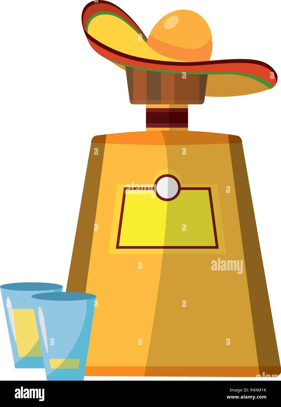 Icona messicano tequila bottiglia cartoon illustrazione vettoriale graphic design Illustrazione Vettoriale
