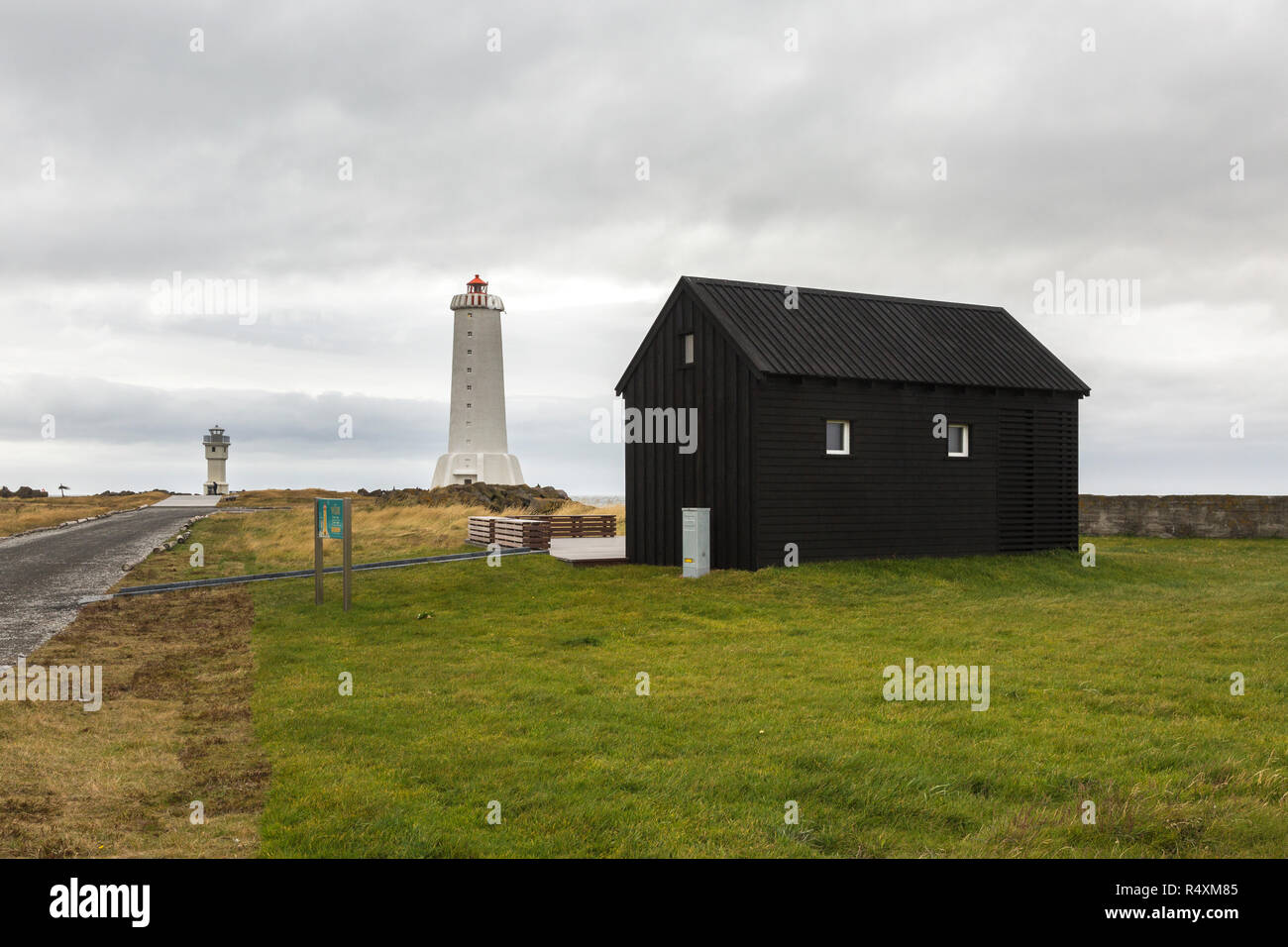 I contenitori di spedizione in Akranes Foto Stock