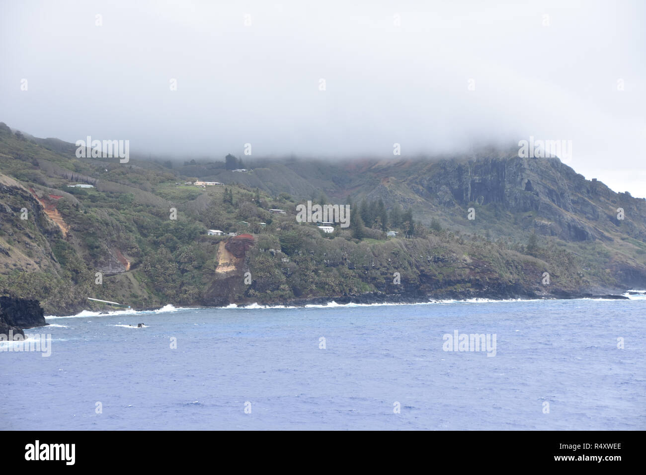 Parte di Adamstown insediamento sulle Isole Pitcairn Foto Stock