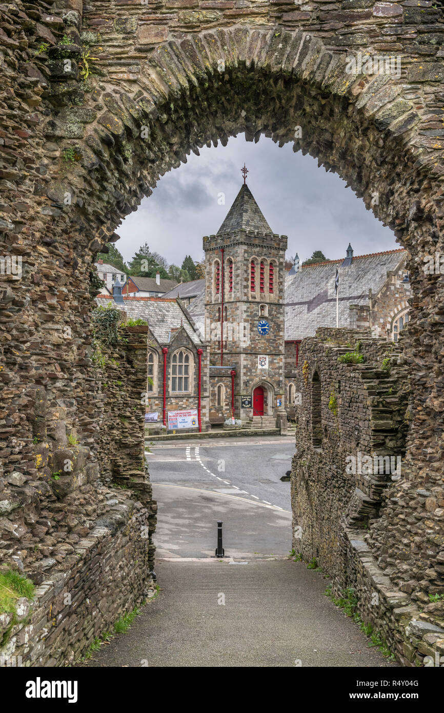 La Guildhall a Launceston, Cornovaglia aveva un maggiore lavoro di rinnovo nel 2010 ed era altamente elogiato in RICS Building conservation Sud Ovest Awards Foto Stock