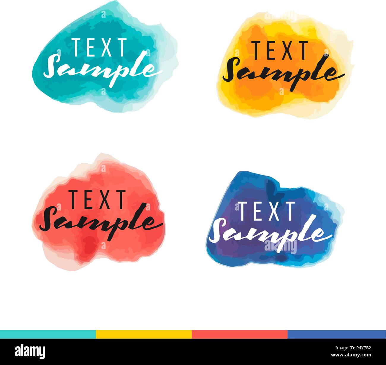 Serie di dipinti a mano banner ad acquerello Illustrazione Vettoriale