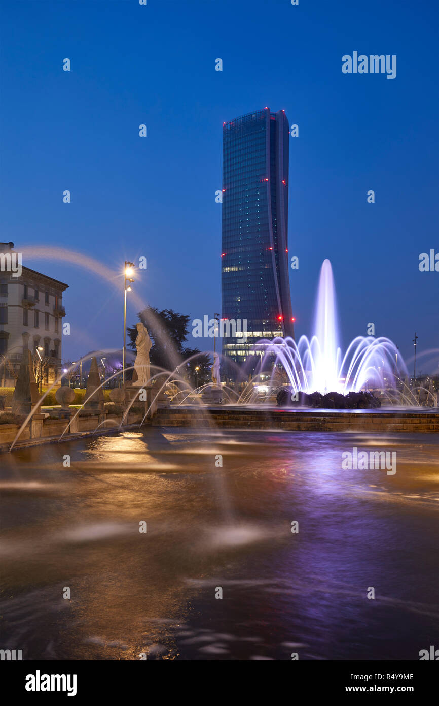 La moderna architettura del quartiere di Citylife a Milano, Italia Foto Stock
