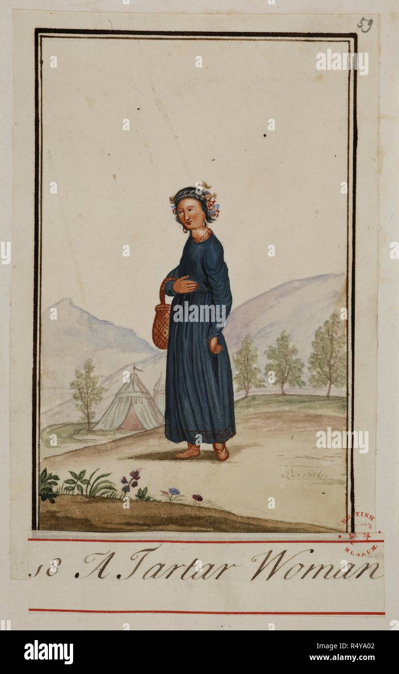 Una donna di tartaro. Collezioni di costumi di varie nazioni. Immagine presa da collezioni di costumi di varie nazioni. Fonte: Aggiungi. 5253, f.59. Foto Stock