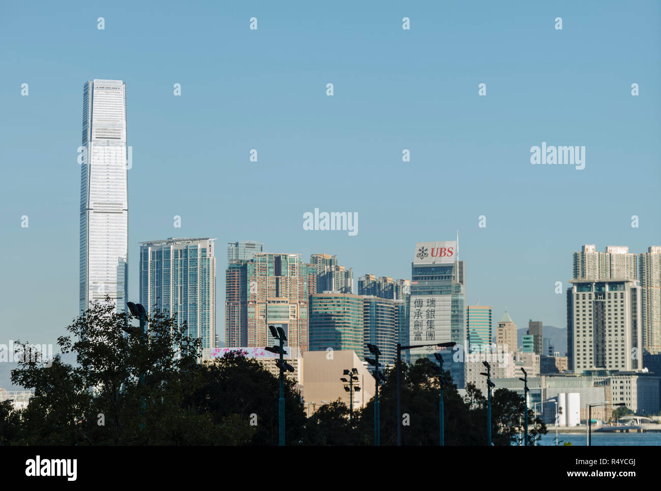 Kowloon, dall Isola di Hong Kong Foto Stock