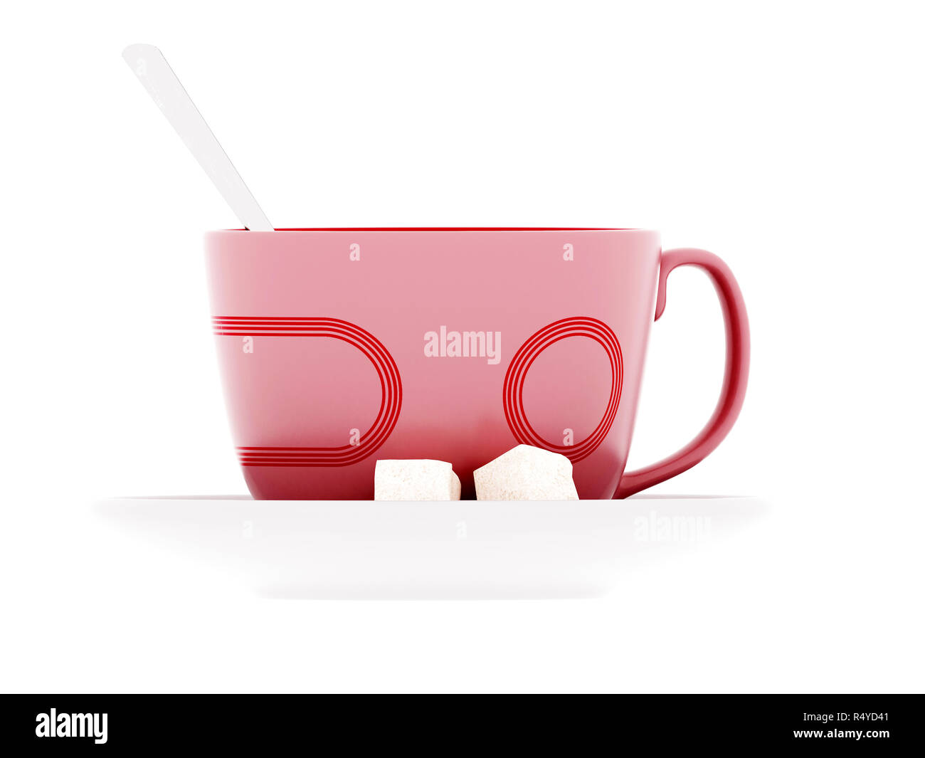 3D render di rosa tazza da caffè Foto Stock