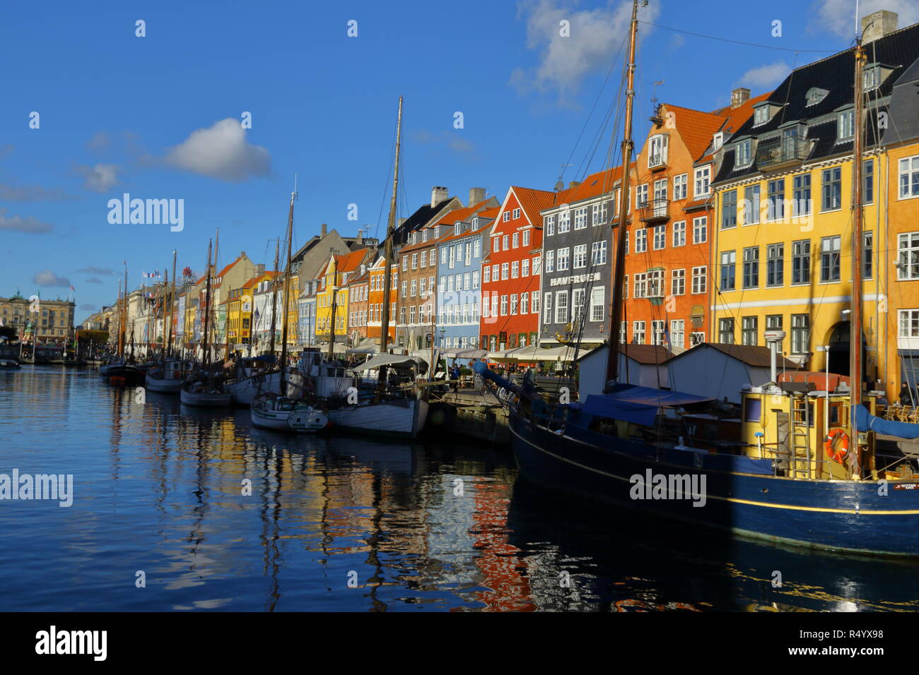 La capitale danese città di Copenaghen e di Nyhavn Foto Stock