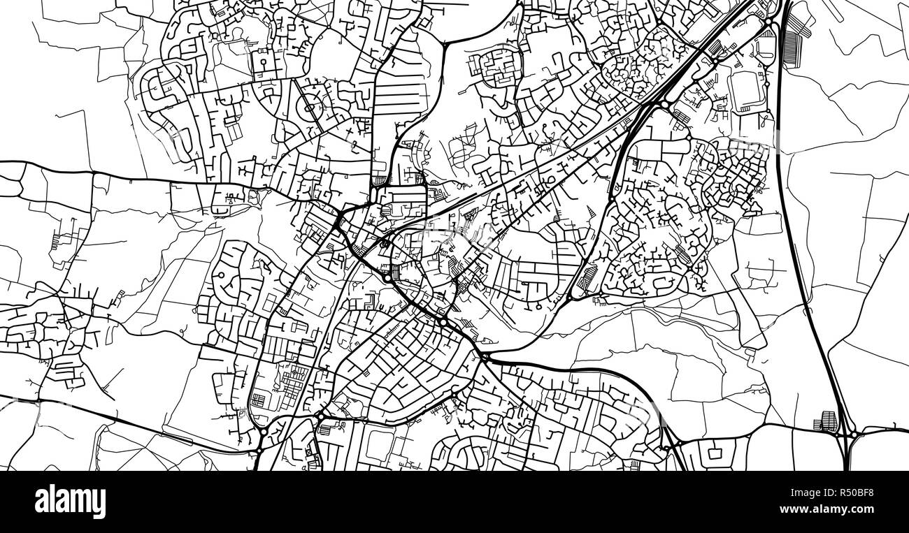 Vettore urbano mappa della città di Chelmsford, Inghilterra Illustrazione Vettoriale