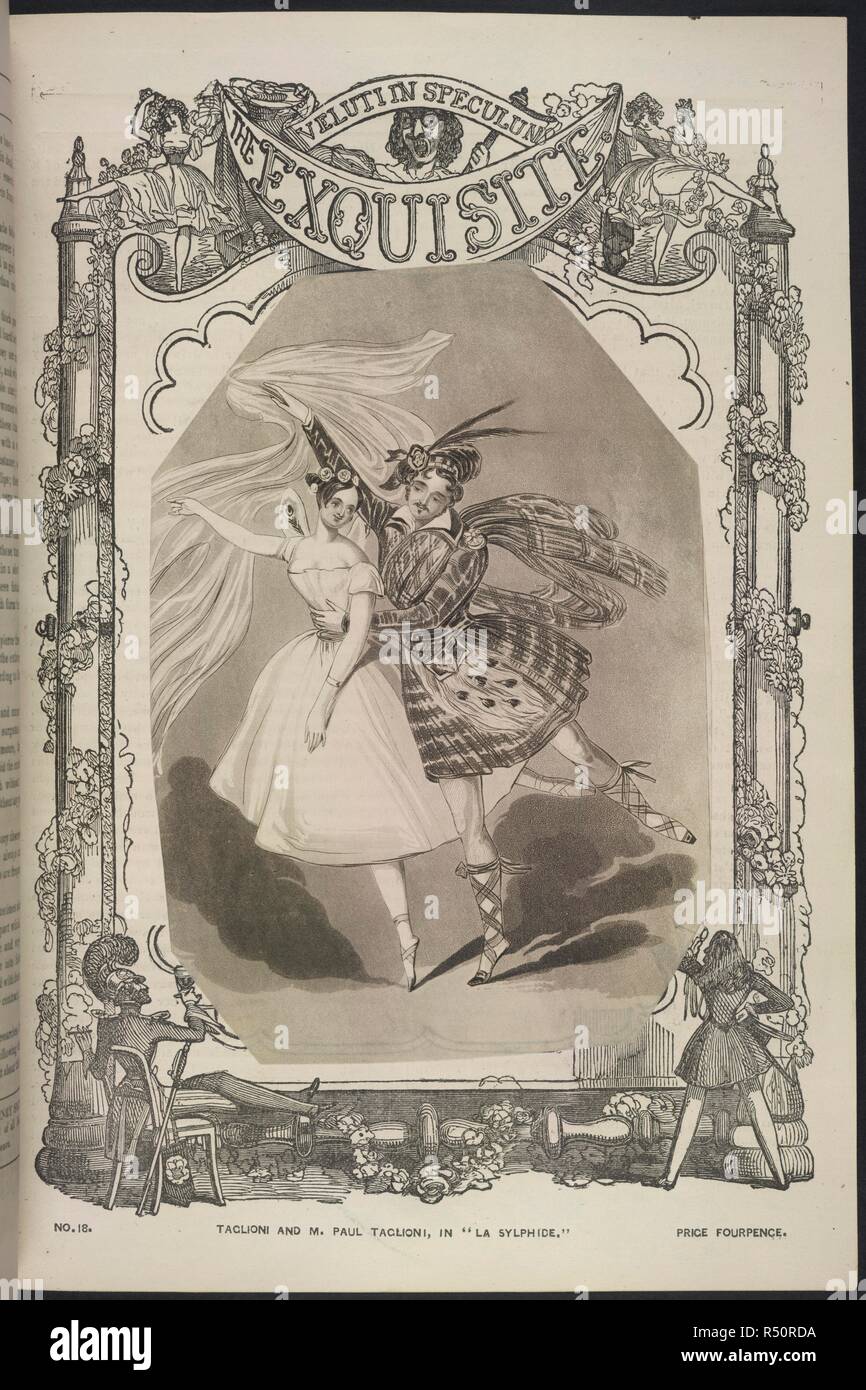 Maria Taglioni e M. Paolo Taglioni in La Sylphide. La squisita. Una raccolta di racconti, di storie e saggi illustrati con numerose incisioni. Londra, [1842-44.]. Fonte: P.C.20.b.1-3 volume 1, pagina di fronte 204. Lingua: Inglese. Foto Stock