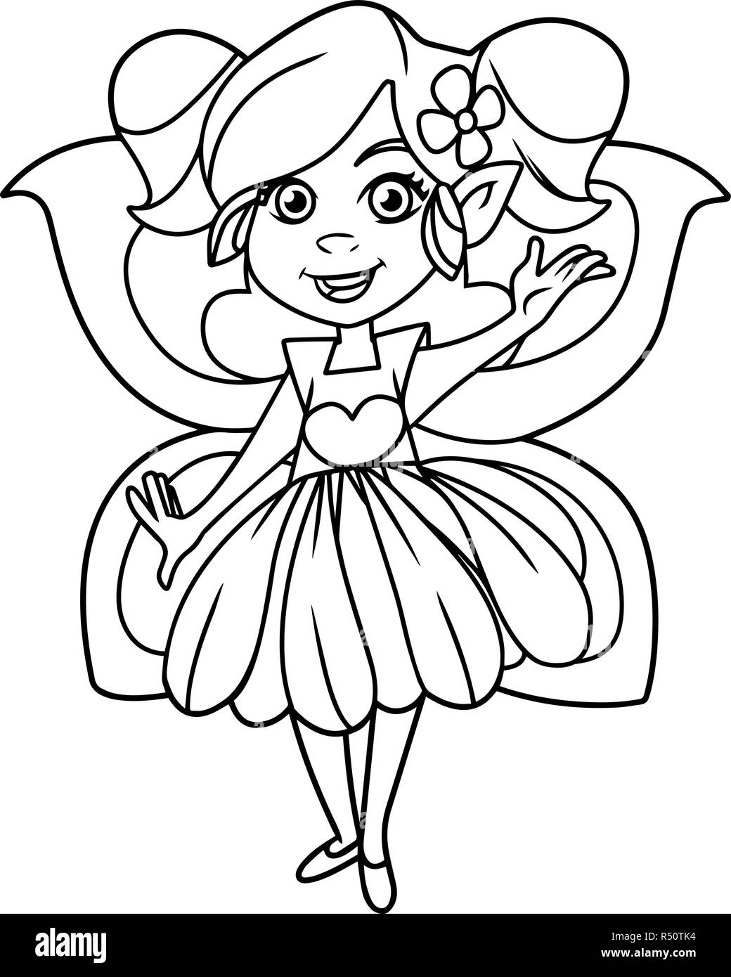 Little Fairy su bianco Illustrazione Vettoriale