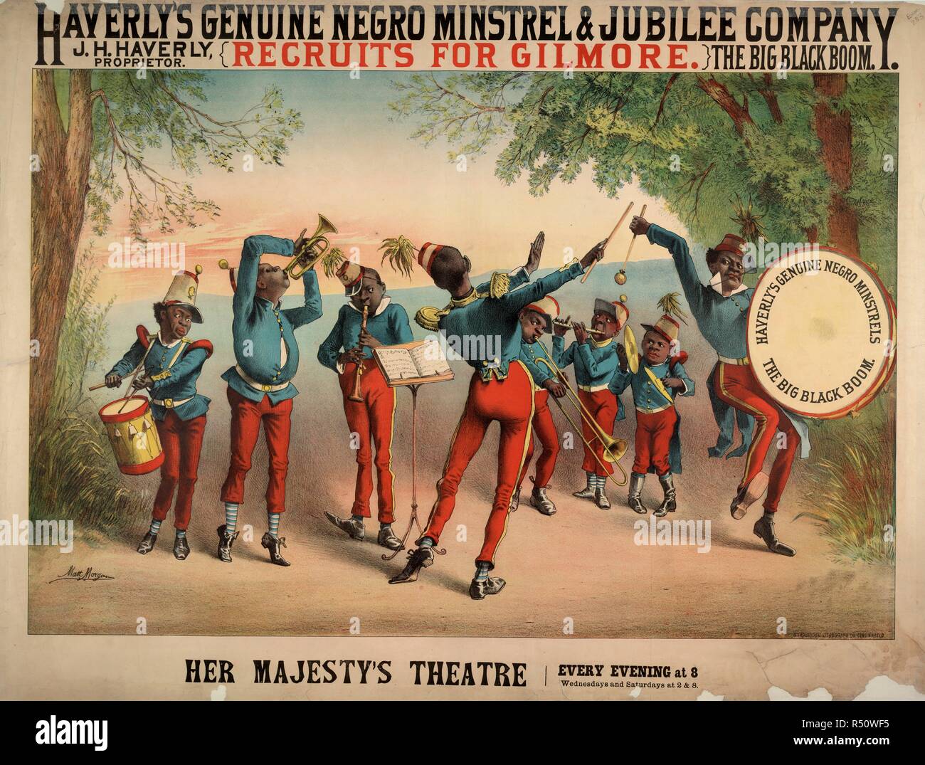 " Il grande nero Boom' Her Majesty's Theatre, Westminster c. 1878. Il grande braccio nero, intrattenimento da musicisti di nero. Giullari. Una collezione di opuscoli da locandine e stampati vari. Originariamente pubblicato/prodotto in London, 1800 - 1895. Immagine presa da una raccolta di opuscoli da locandine e stampati vari in materia di intrattenimento in stile vittoriano e la vita di tutti i giorni. Originariamente pubblicato/prodotto in London, 1800 - 1895. Fonte: Evan.283. Lingua: Inglese. Foto Stock