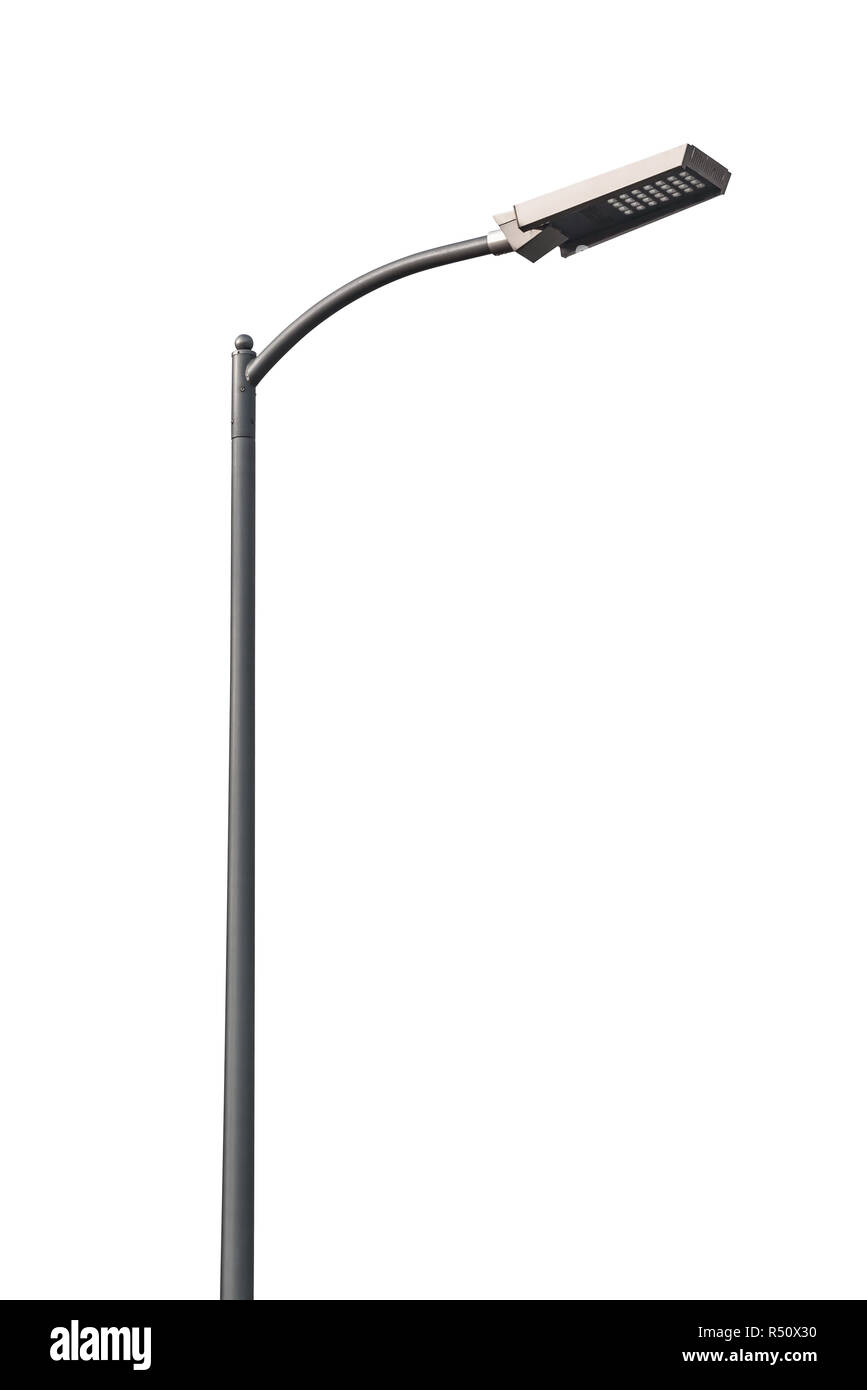 Led lanterna di strada isolato su sfondo bianco con tracciato di ritaglio Foto Stock