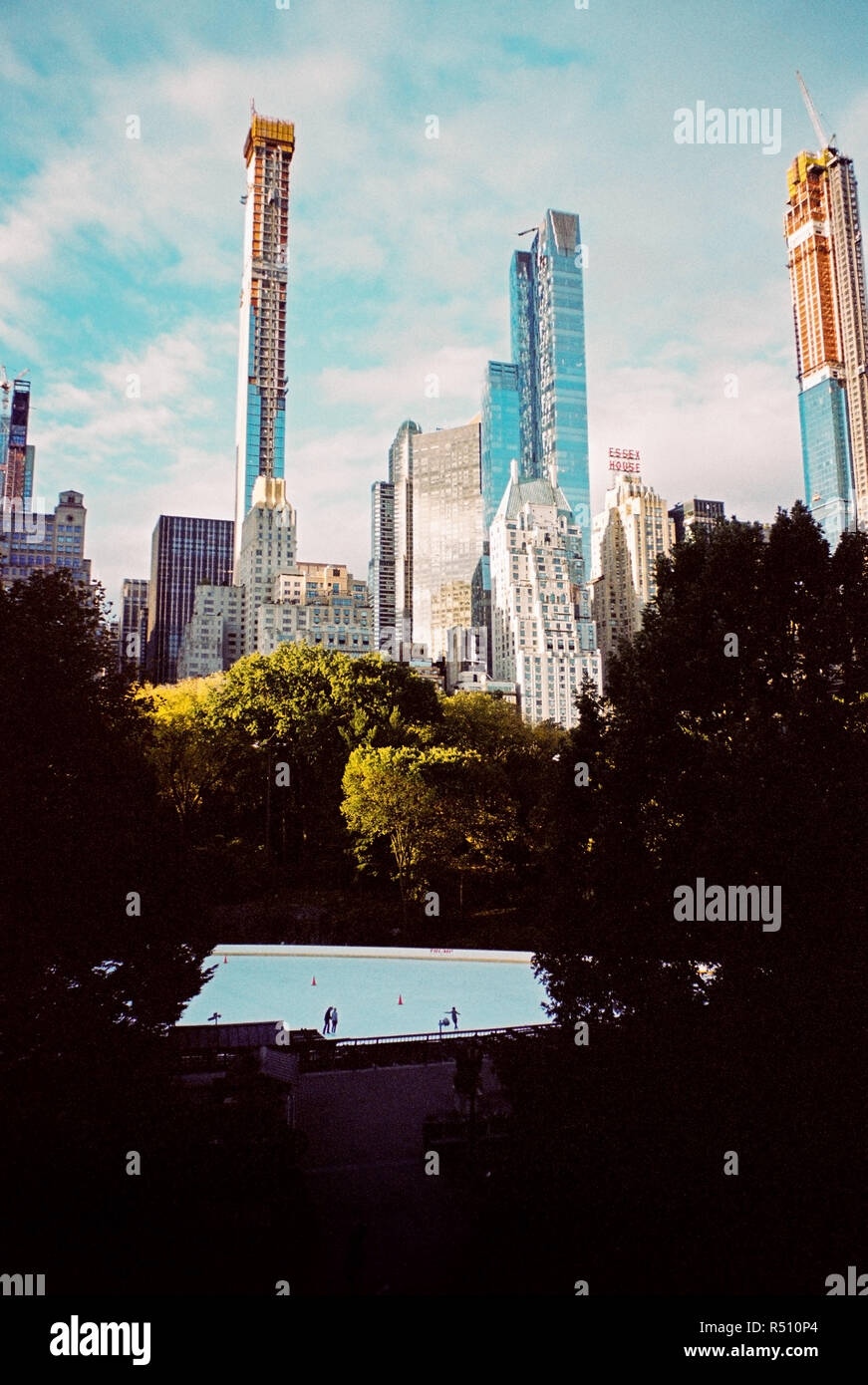 Woolman Trump Ice Rink , Central Park di New York City, Stati Uniti d'America. Foto Stock